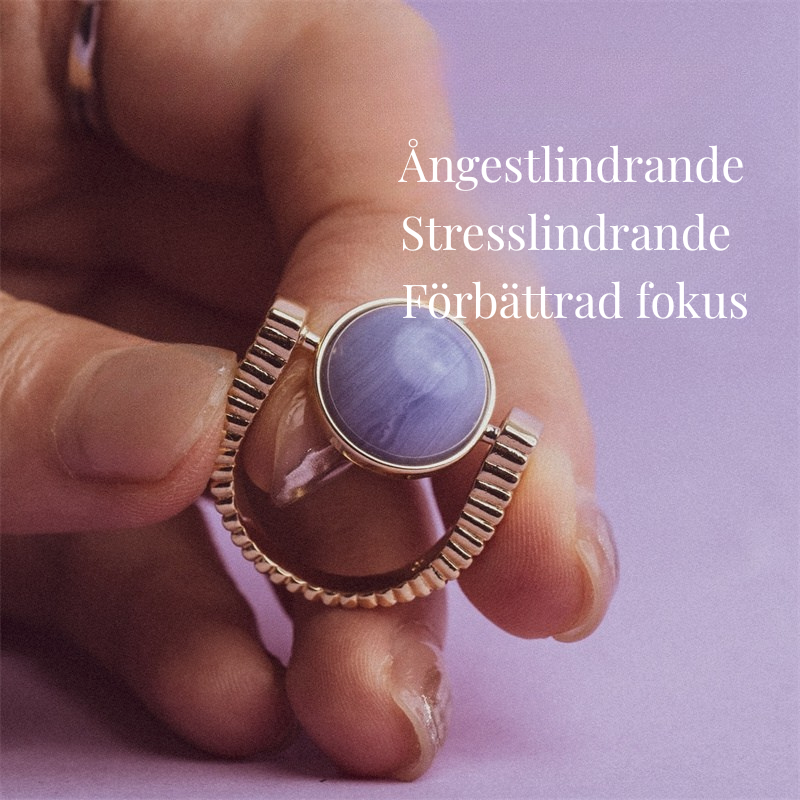 Balance & Calm- Stressring med Naturlig Kristall – Snurr ring för Inre Harmoni
