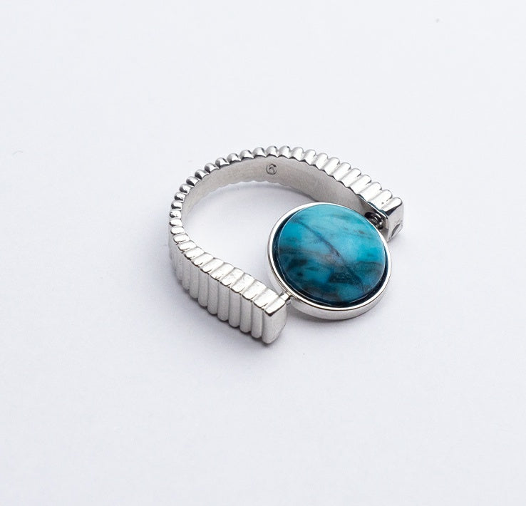 Balance & Calm- Stressring med Naturlig Kristall – Snurr ring för Inre Harmoni