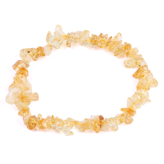 Natural Citrine Bracelet with Irregular Crushed Stones