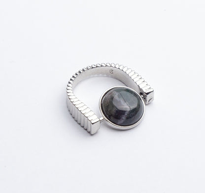 Balance & Calm- Stressring med Naturlig Kristall – Snurr ring för Inre Harmoni