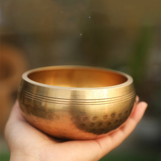 Meditationsklangskål i koppar med tillbehör
